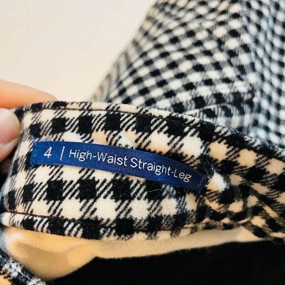 Talbots Pant Trouser Velvet High Waist Straight Leg Plaid Herringbone Winter - Picture 10 of 10